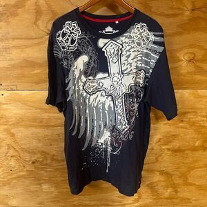 Y2K Grunge Cross Bedazzled Skater Pepe Jeans Tee Size XXL